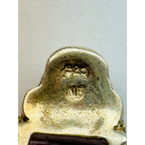 Vintage Estate Sterling Silver 925 Amethyst Stud Earrings, 7.8g, Marked NF - Picture 8 of 10